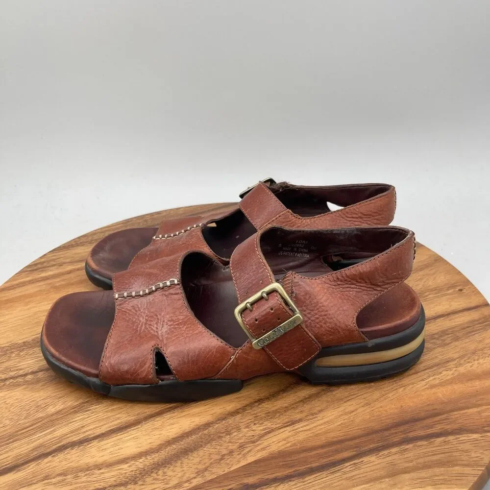 Cole Haan Brown Leather Fisherman Sandals Mens Size 10 M Classic Buckle Outdoors